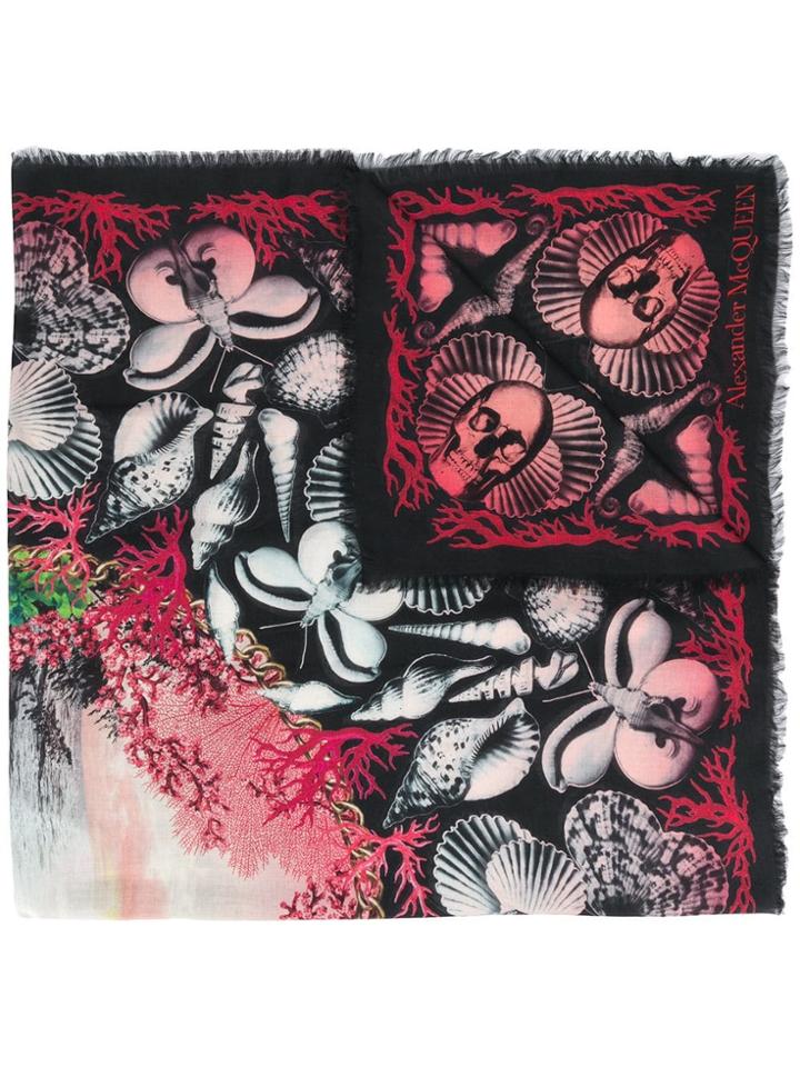 Alexander Mcqueen Dream Shell Scarf - Black