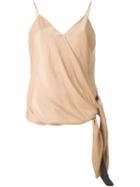 Cédric Charlier Tie-waist Camisole, Women's, Size: 42, Nude/neutrals, Polyester