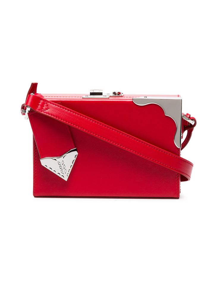 Calvin Klein 205w39nyc Mini Leather Box Clutch - Red