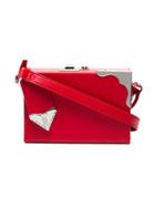 Calvin Klein 205w39nyc Mini Leather Box Clutch - Red