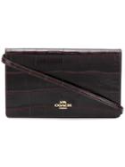 Coach Crocodile Effect Clutch Bag - Purple