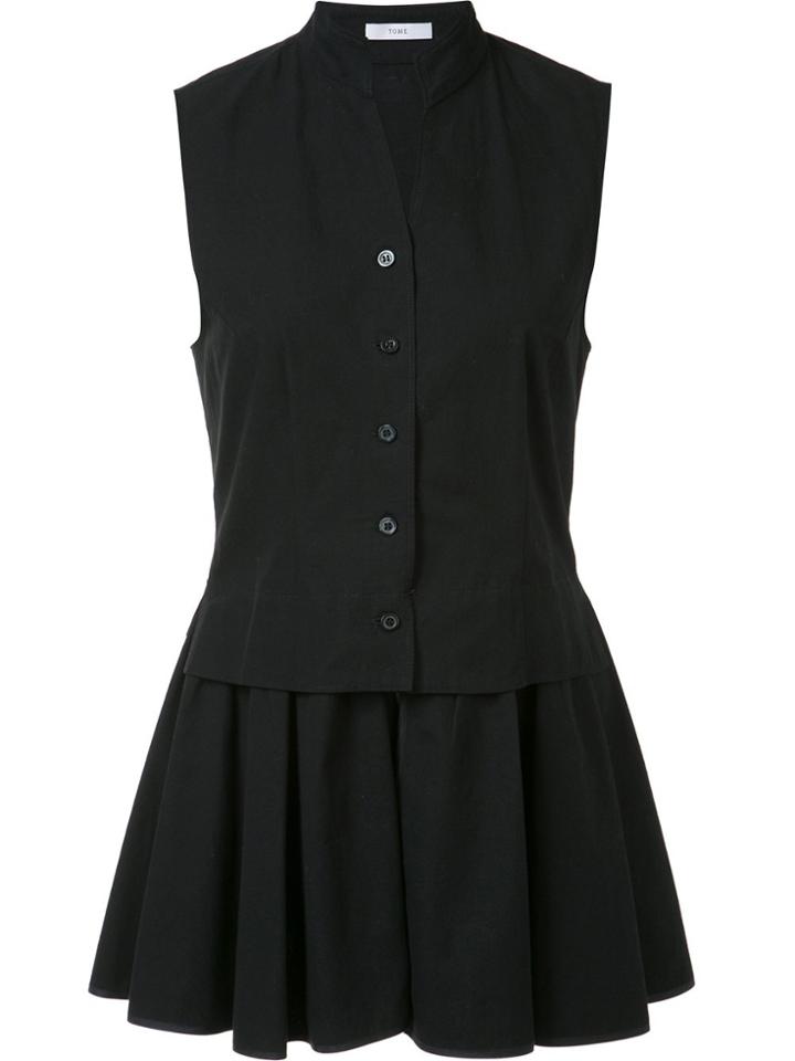 Tome Flared Sleeveless Jacket - Black