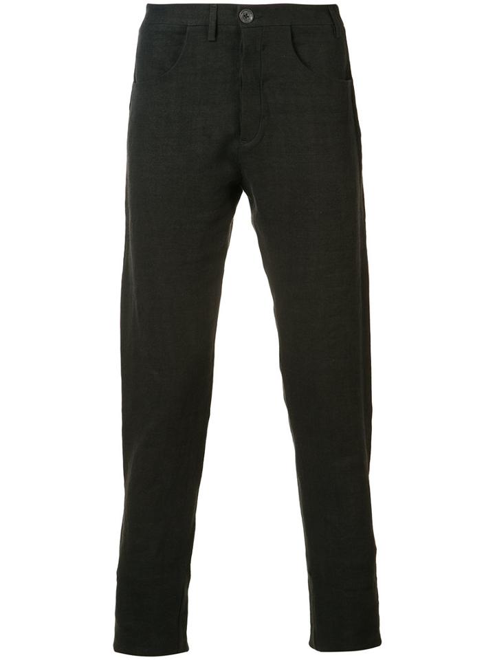 Label Under Construction Regular Trousers, Men's, Size: 52, Black, Linen/flax