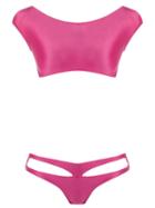 Amir Slama Panelled Bikini Set, Women's, Size: Medium, Pink/purple, Elastodiene