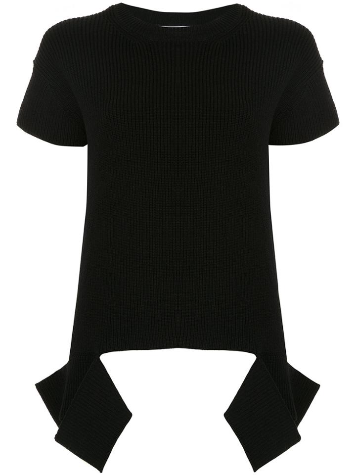 Le Ciel Bleu Panel Detail Knitted Top - Black