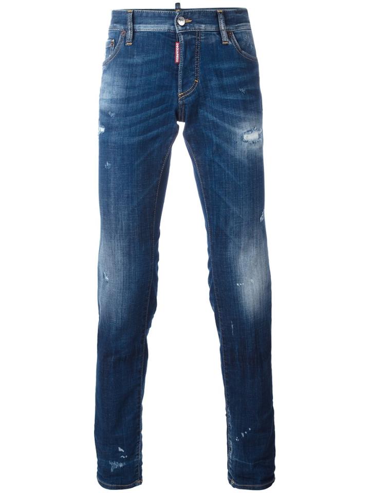 Dsquared2 Slim Lightly Distressed Jeans - Blue