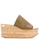 Chloé Camille Wedge Mules - Green