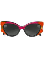 Prada Eyewear Velvet Cat-eye Sunglasses - Multicolour
