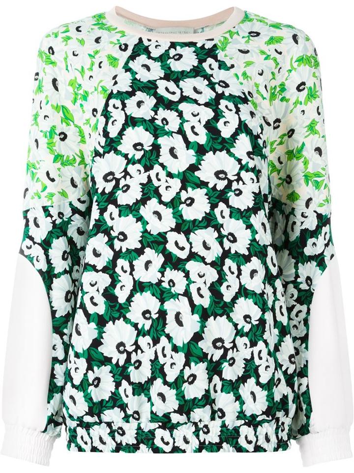 Stella Mccartney Floral Print Top, Women's, Size: 36, White, Viscose/spandex/elastane/cotton