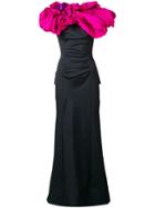Nina Ricci Vintage 2000's Draped Long Dress - Black