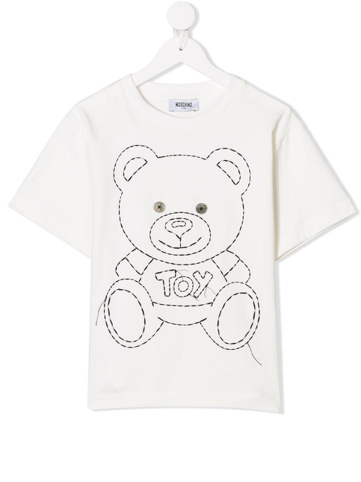 Moschino Kids Teen Stitch Teddy T-shirt - White