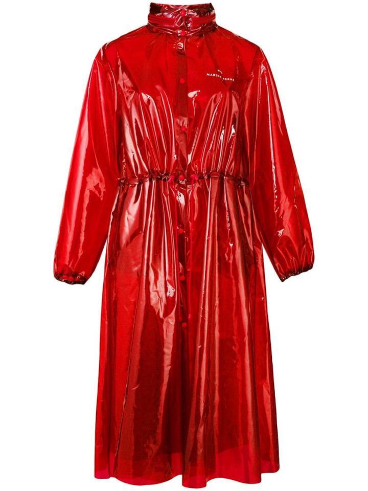 Marine Serre Pvc Sheer Raincoat - Red