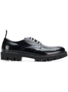 Low Brand Ridged Sole Oxford Shoes - Black