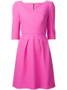 Roland Mouret 'stanhope' Flared Dress, Women's, Size: 10, Pink/purple, Elastodiene/polyamide/viscose