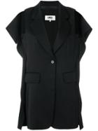 Mm6 Maison Margiela Sleeveless Blazer With Cutouts - Black
