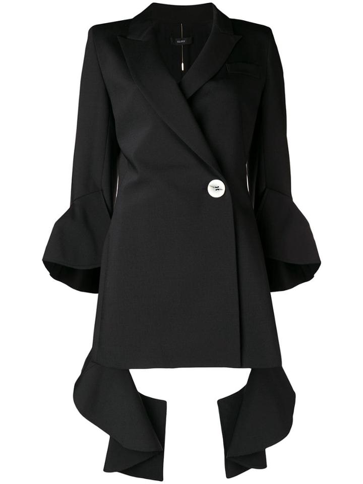 Ellery Draped Sleeves Blazer - Black