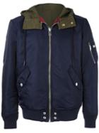 Diesel Panelled Back Hooded Jacket, Men's, Size: Large, Blue, Polyamide/polyester/cotton/spandex/elastane
