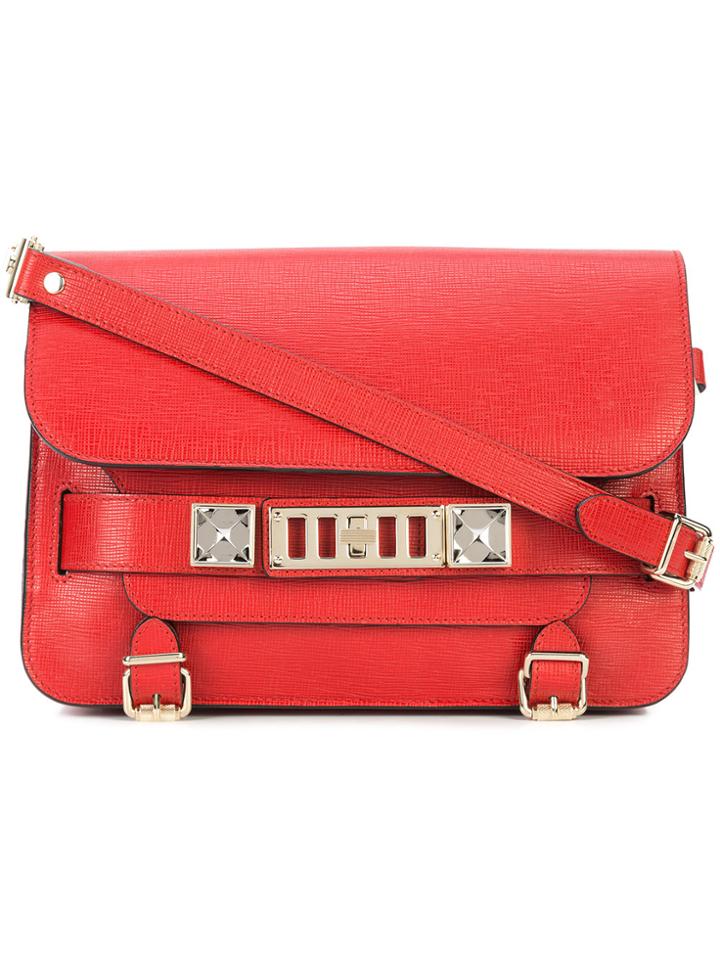 Proenza Schouler Embossed Python Ps11 Mini Classic - Red