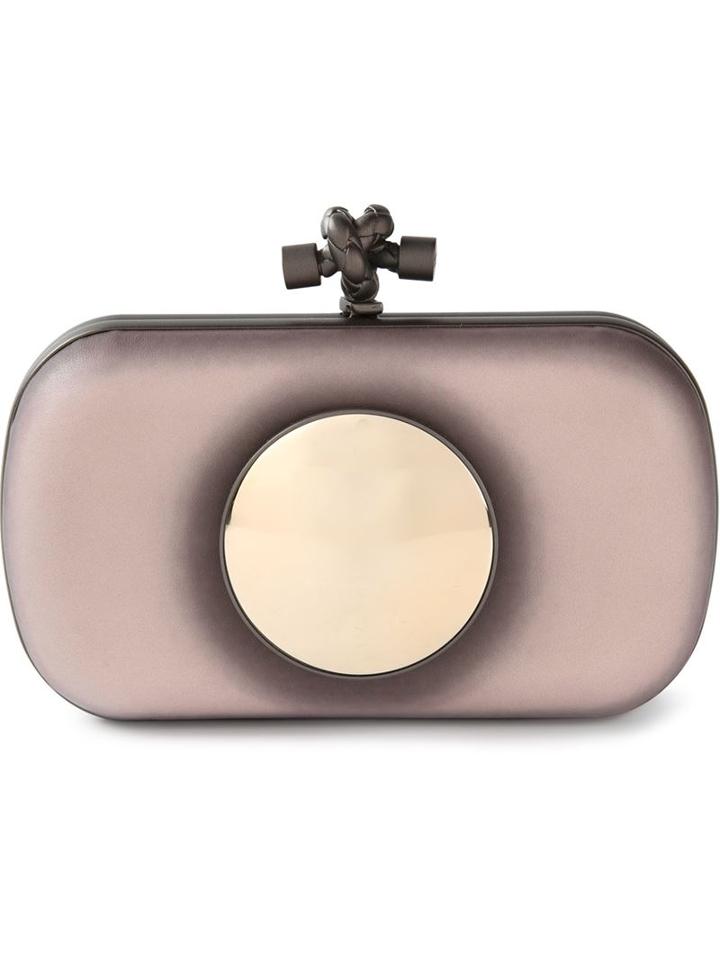 Bottega Veneta Knot Box Clutch, Women's, Pink/purple, Calf Leather