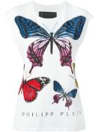 Philipp Plein Butterfly T-shirt, Women's, Size: L, White, Cotton