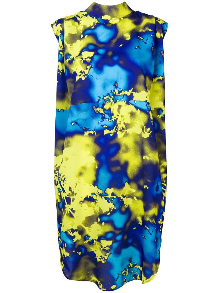 Msgm Fluorescent Print Dress - Blue