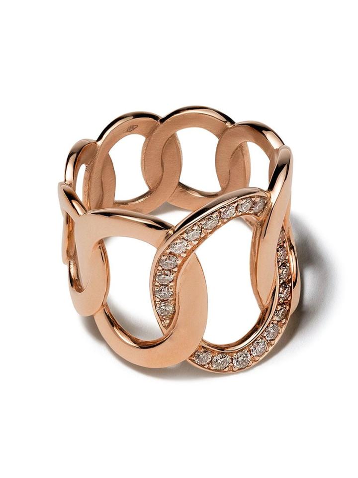 Pomellato 18kt Rose Gold Brera Brown Diamond Ring