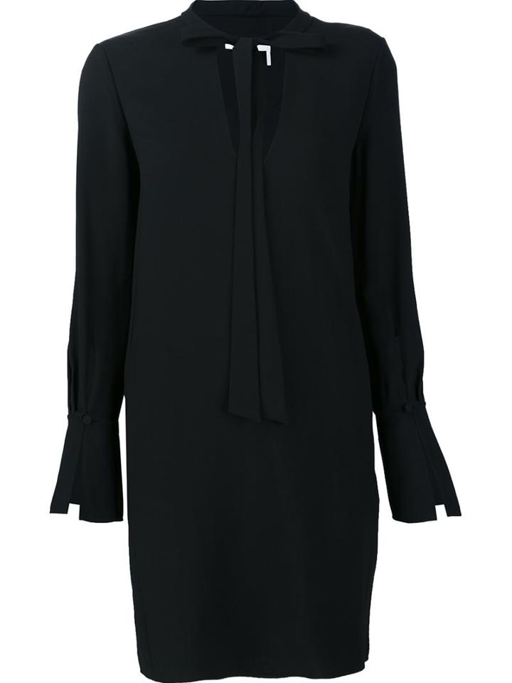 Chloé Neck Tie Dress, Women's, Size: 40, Black, Silk/acetate/viscose