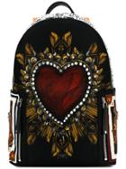 Dolce & Gabbana Sacred Heart & Playing Cards Print Vulcano Backpack -