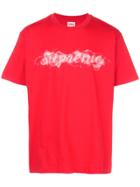 Supreme Smoke Logo Print T-shirt - Red