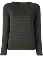 Comme Des Garçons Comme Des Garçons Striped Jumper, Women's, Size: Large, Green, Wool
