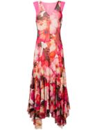 Msgm Floral Print Long Dress - Pink