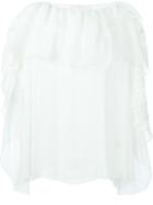 Chloé Silk Ruffle Blouse, Women's, Size: 36, White, Silk
