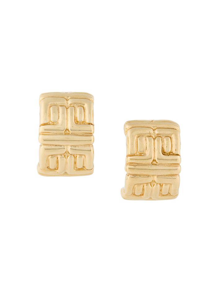 Givenchy Vintage 1980s Vintage Givenchy Logo Earrings - Metallic