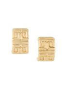 Givenchy Vintage 1980s Vintage Givenchy Logo Earrings - Metallic