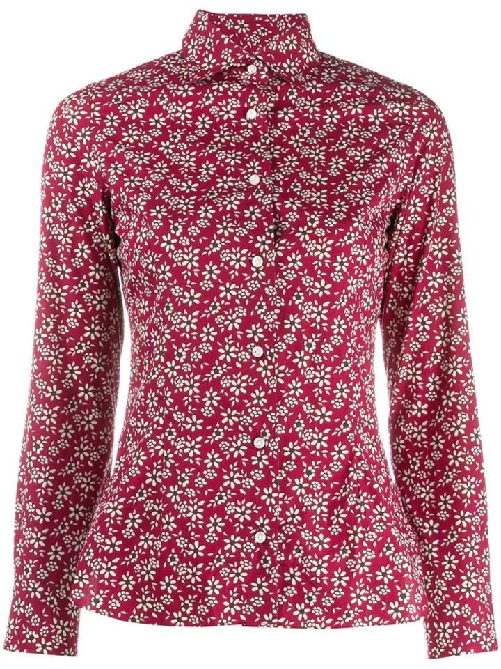 Barba Floral Fitted Shirt - Red