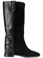 Twin-set Suede Panel Boots - Black