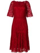 Dolce & Gabbana Lace Midi Dress - Red