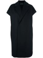 Cédric Charlier Sleeveless Coat, Women's, Size: 42, Blue, Polyamide/acetate/rayon/wool