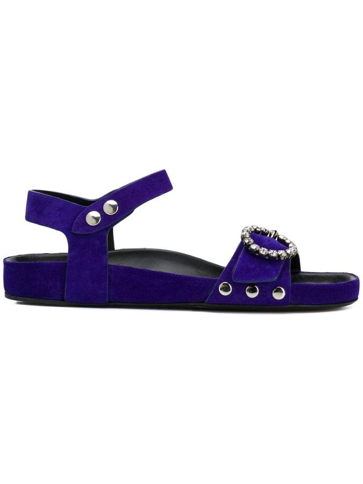 Isabel Marant Crystal Buckle Sandals - Blue