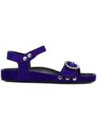 Isabel Marant Crystal Buckle Sandals - Blue