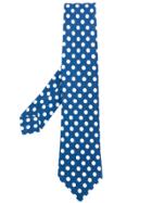 Kiton Polka Dot Print Tie - Blue