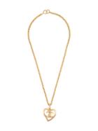 Chanel Vintage Heart Logo Motif Necklace - Gold