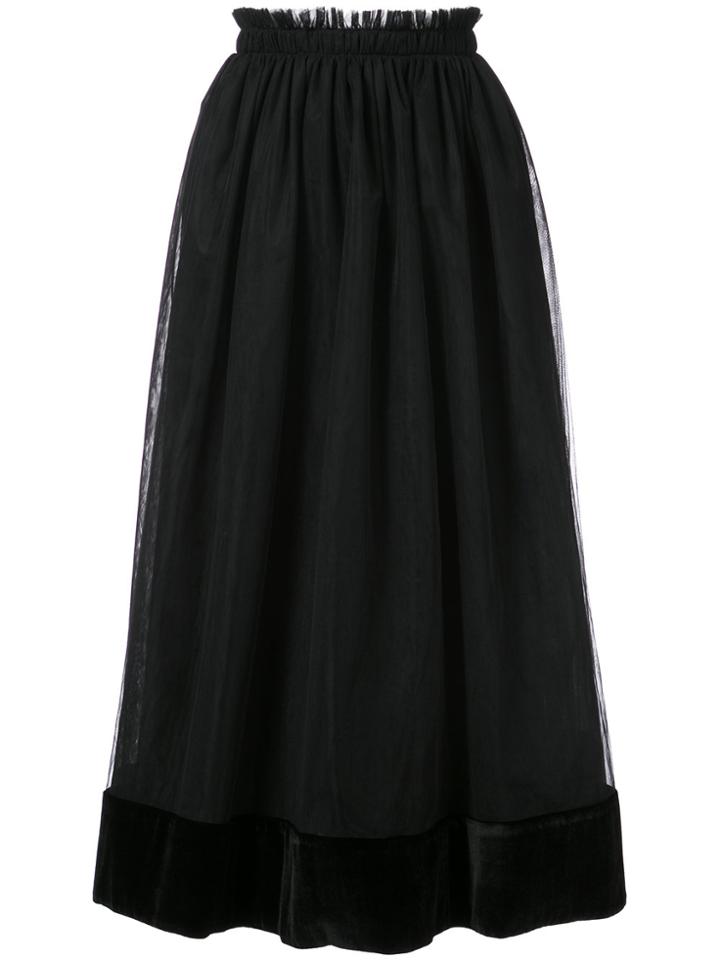 Cinq A Sept Paperbag Waist Midi Skirt - Black