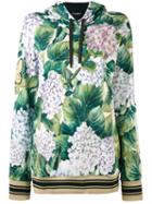 Dolce & Gabbana - Floral Hooded Sweatshirt - Women - Cotton - 40, Green, Cotton