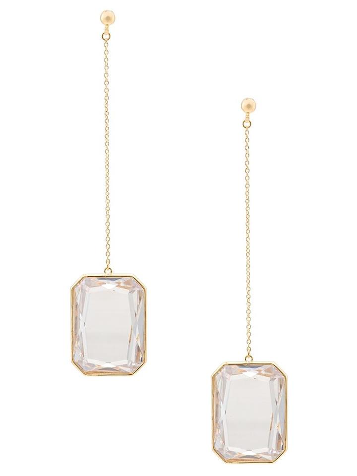 Vera Wang Faceted Crystal Drop Earings