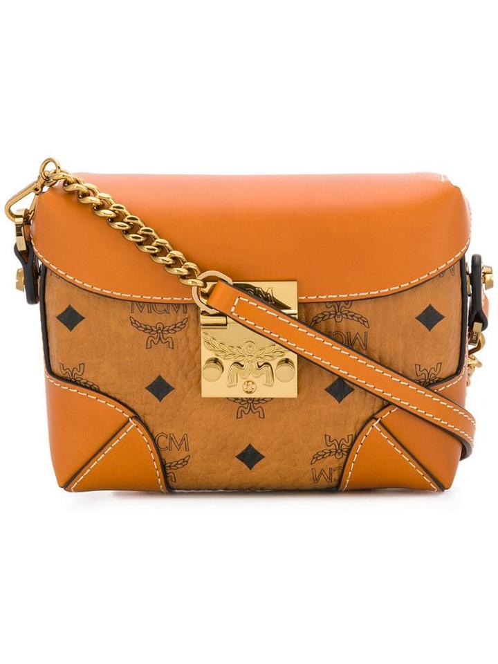 Mcm Logo Foldover Belt Bag - Brown