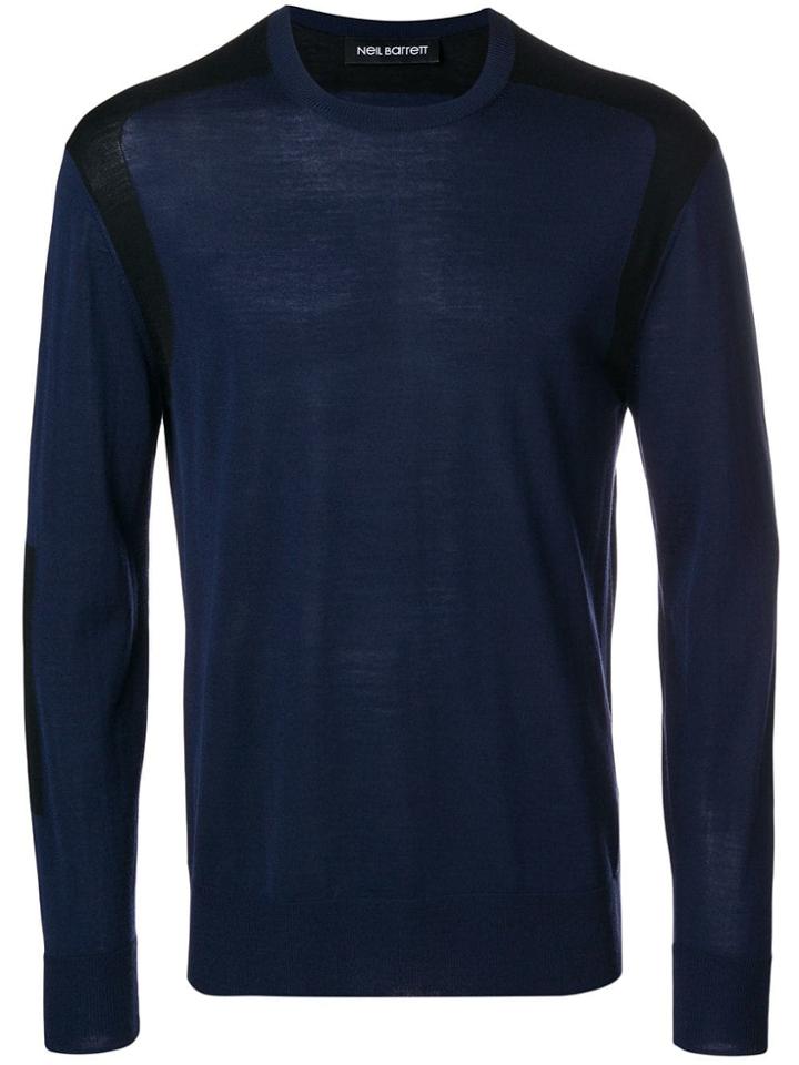 Neil Barrett Contrast Panel Jumper - Blue