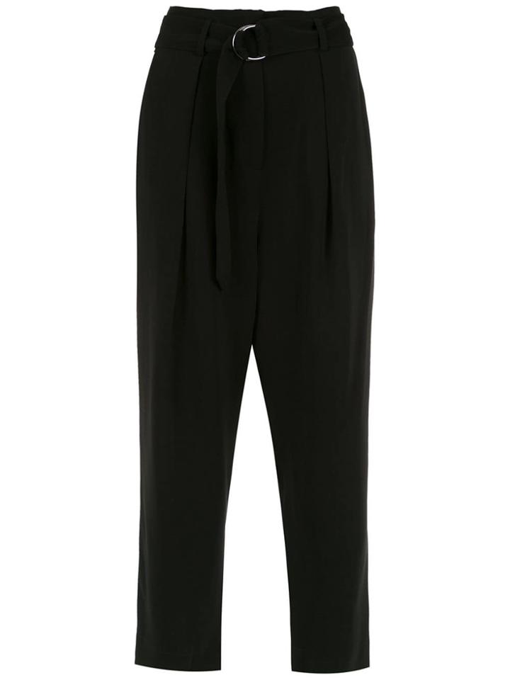 Andrea Marques Belted Cropped Trousers - Black