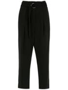 Andrea Marques Belted Cropped Trousers - Black