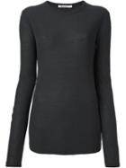 T By Alexander Wang Long Sleeve T-shirt, Women's, Size: S, Grey, Rayon/silk
